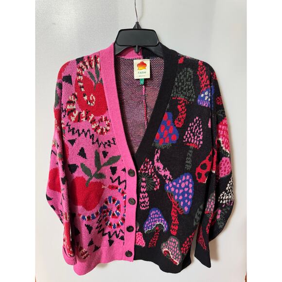 FARM Rio Mixed Snake Mushroom Cardigan - Size Small (new) - Picture 4 of 5